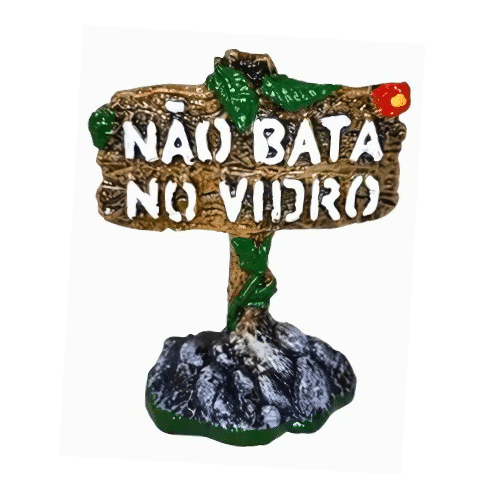 Enfeite Placa Não Bata no Vidro | 6cm x 9,5cm - Imagem 2