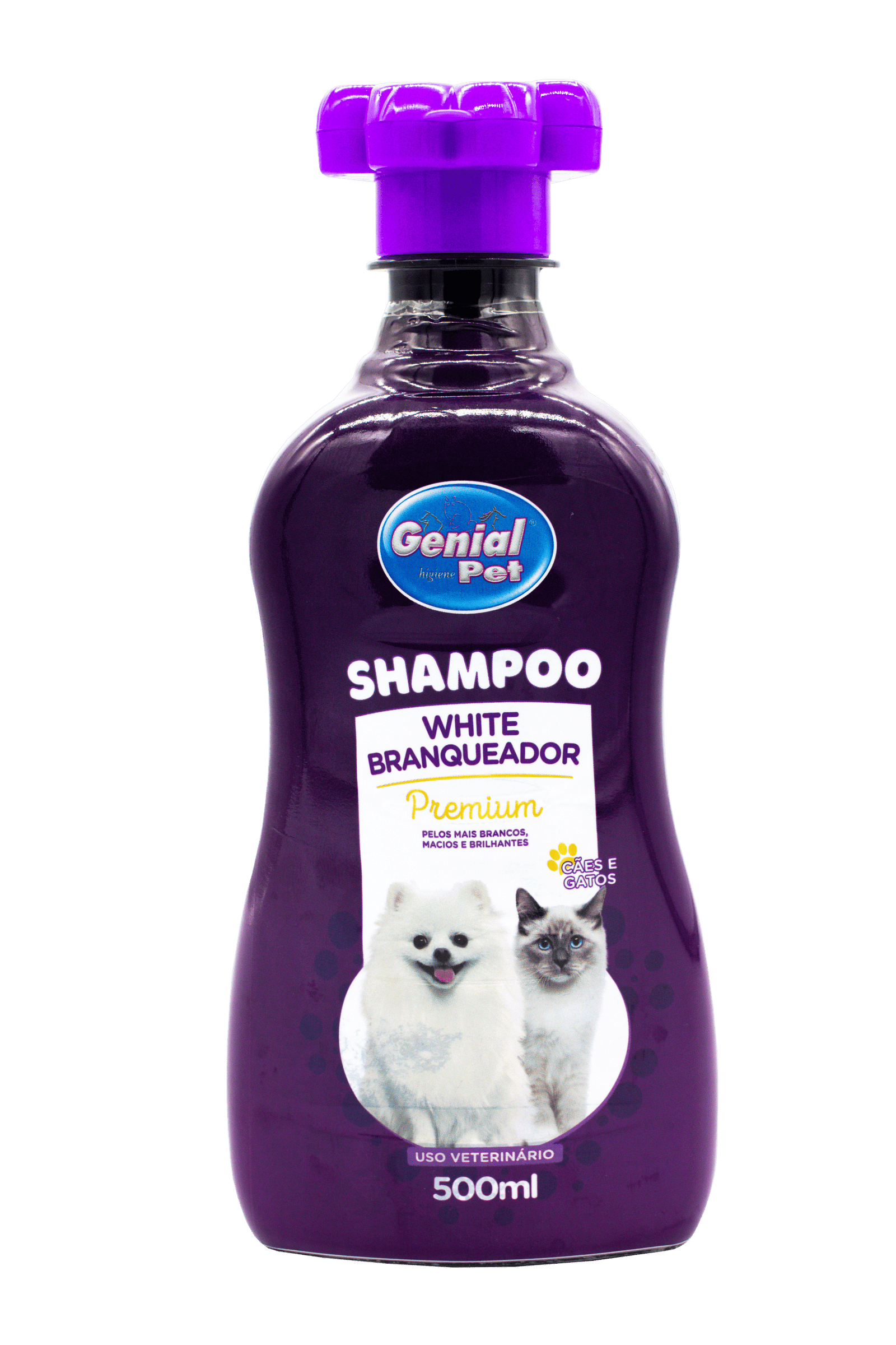 Shampoo White Branqueador Genial Pet (500ml)