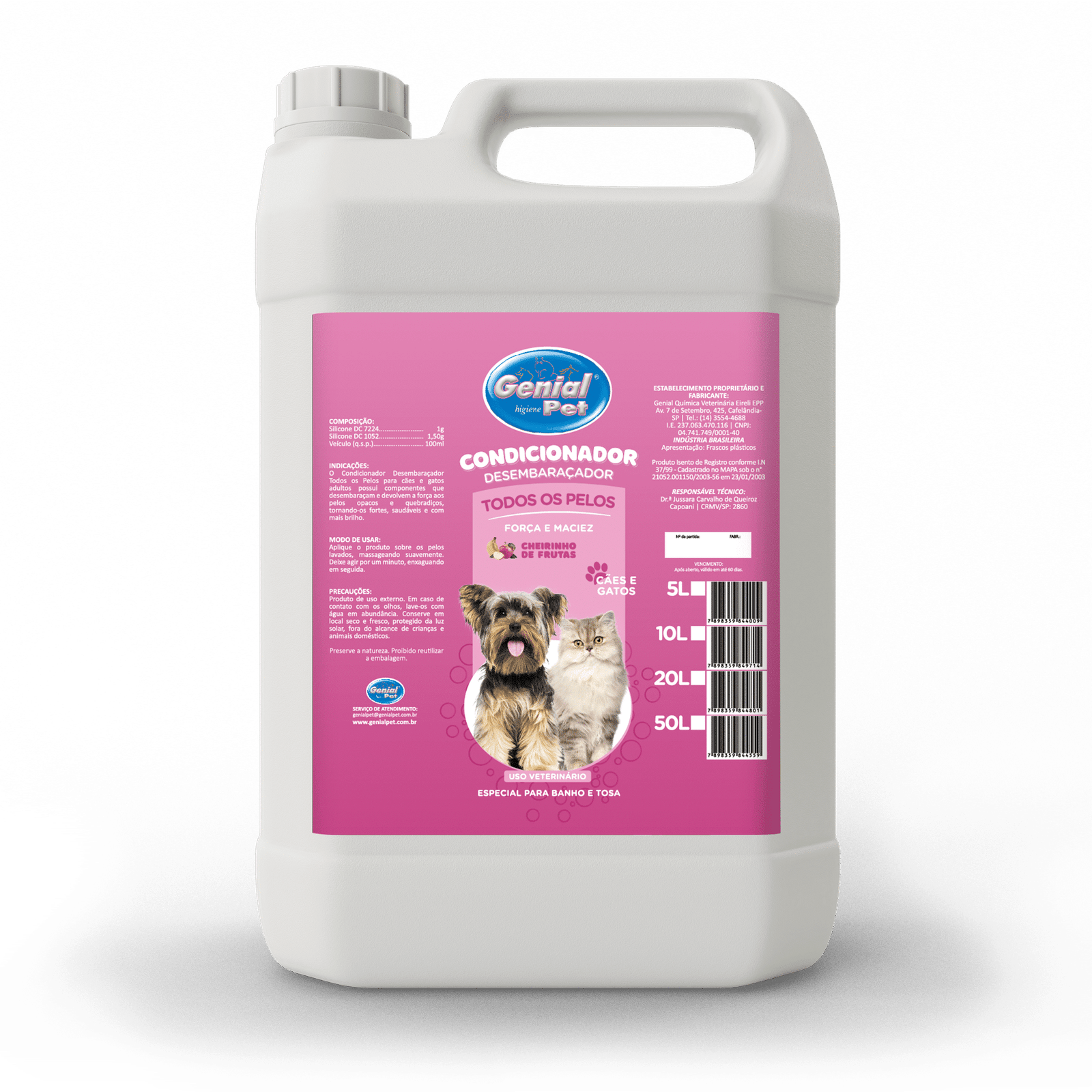 Condicionador Todos os Pêlos Frutas Genial Pet (5 Litros)