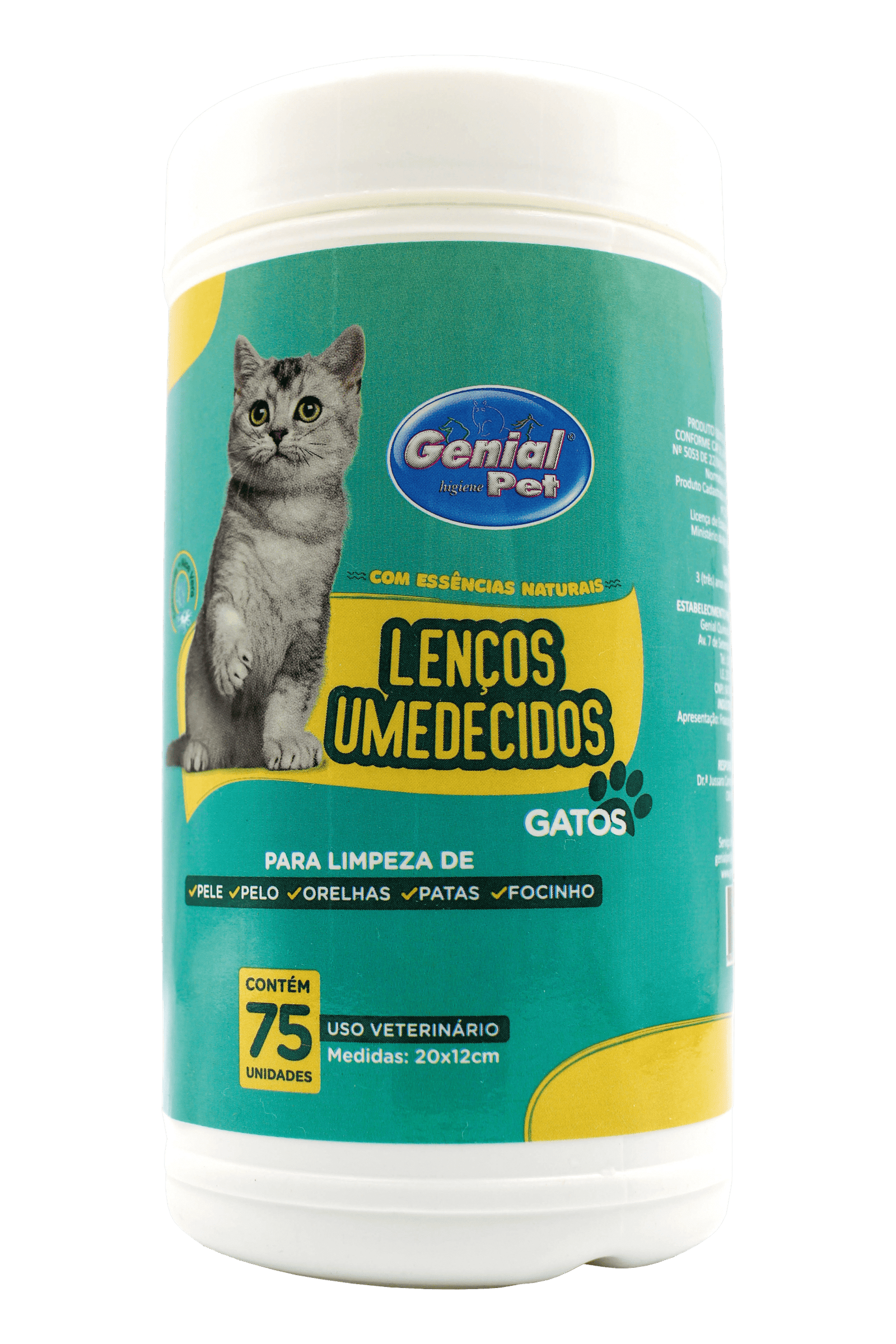Lenços Umedecidos Gatos (75 unidades)