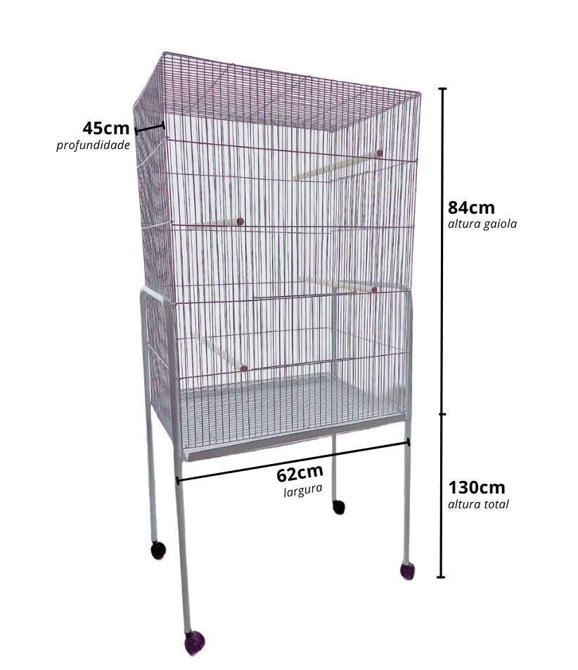 Viveiro com Pedestal Grande (1,30m x 62cm x 45cm)