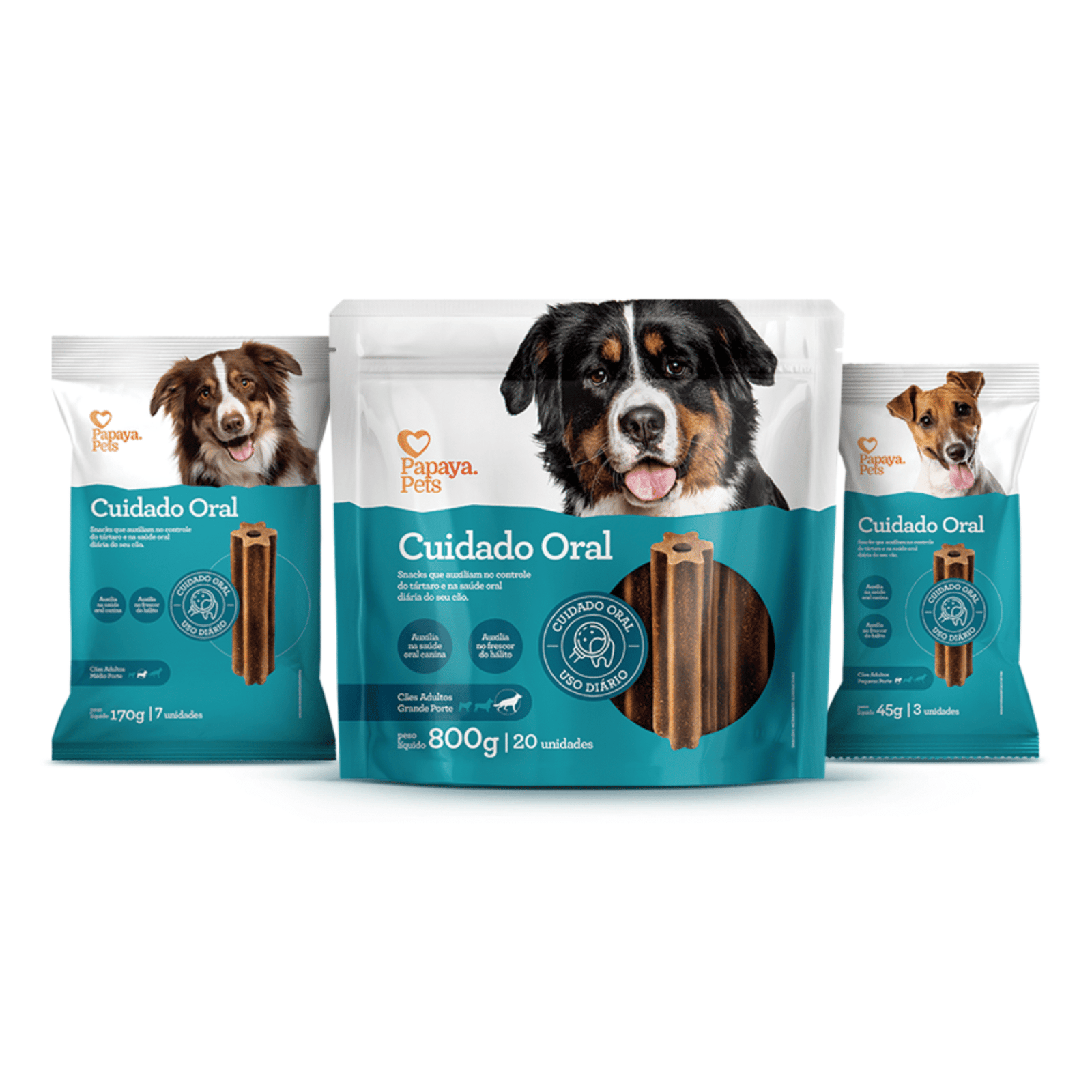 Snack Papaya Pets Cuidado Oral Porte Grande (120g)