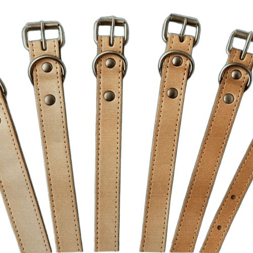 Coleira Couro Cru N°1 (30cm x 1,5cm)