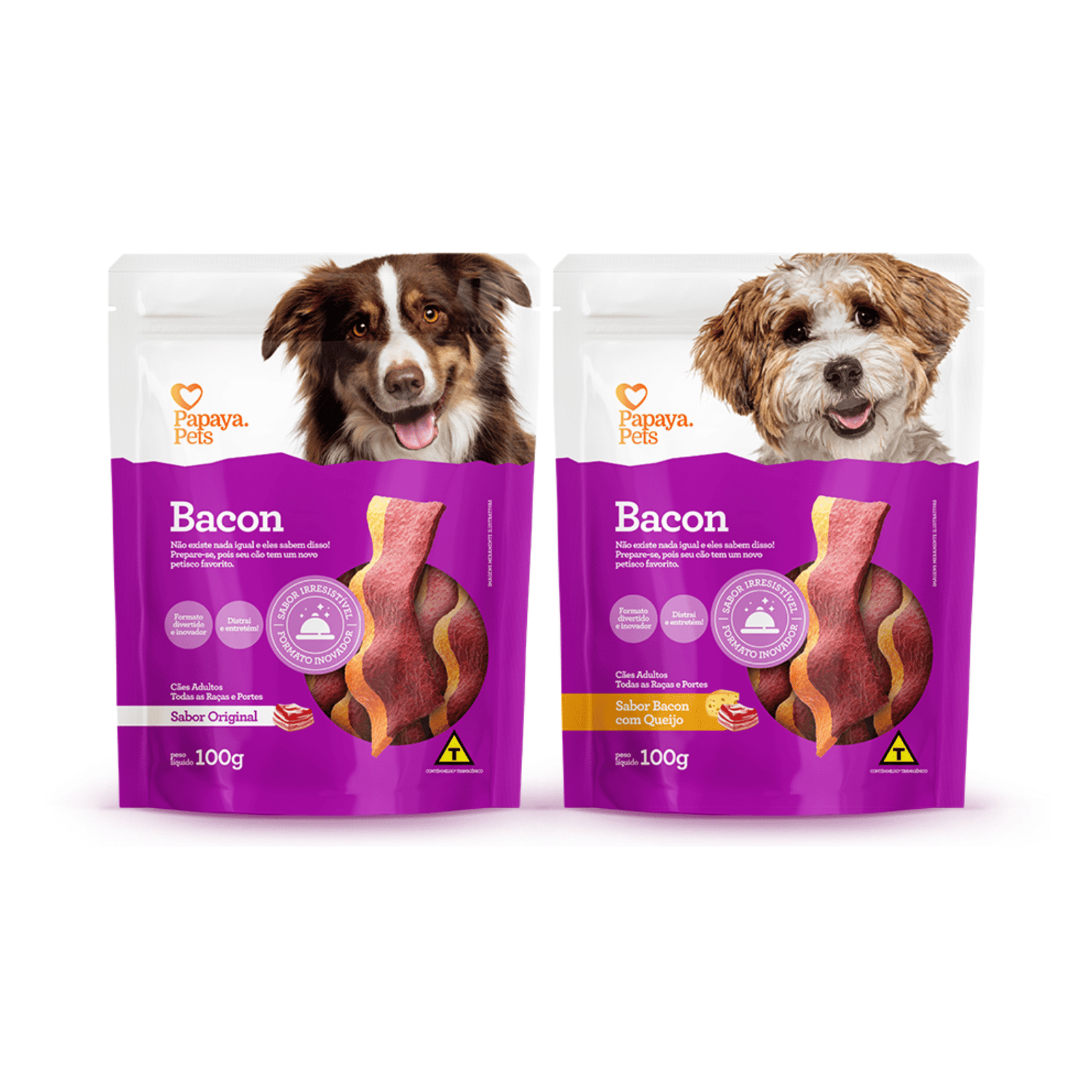 Snack Papaya Pets Bacon com Queijo (100g)