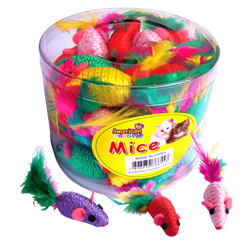 Brinquedo Pote Mini Ratinhos Penacho (36 unidades)