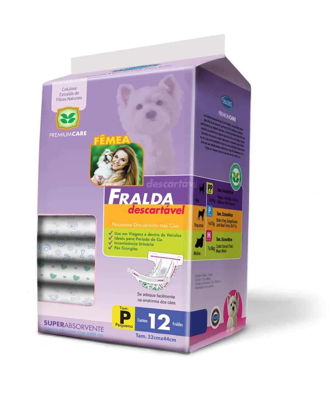 Fralda Fêmea Descartável Pequena (12 unidades)