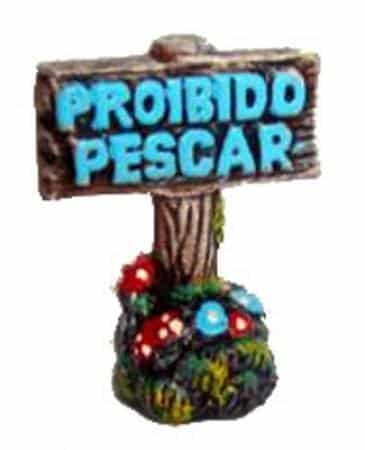 Enfeite Placa Proibido Pescar | 6cm x 9,5cm
