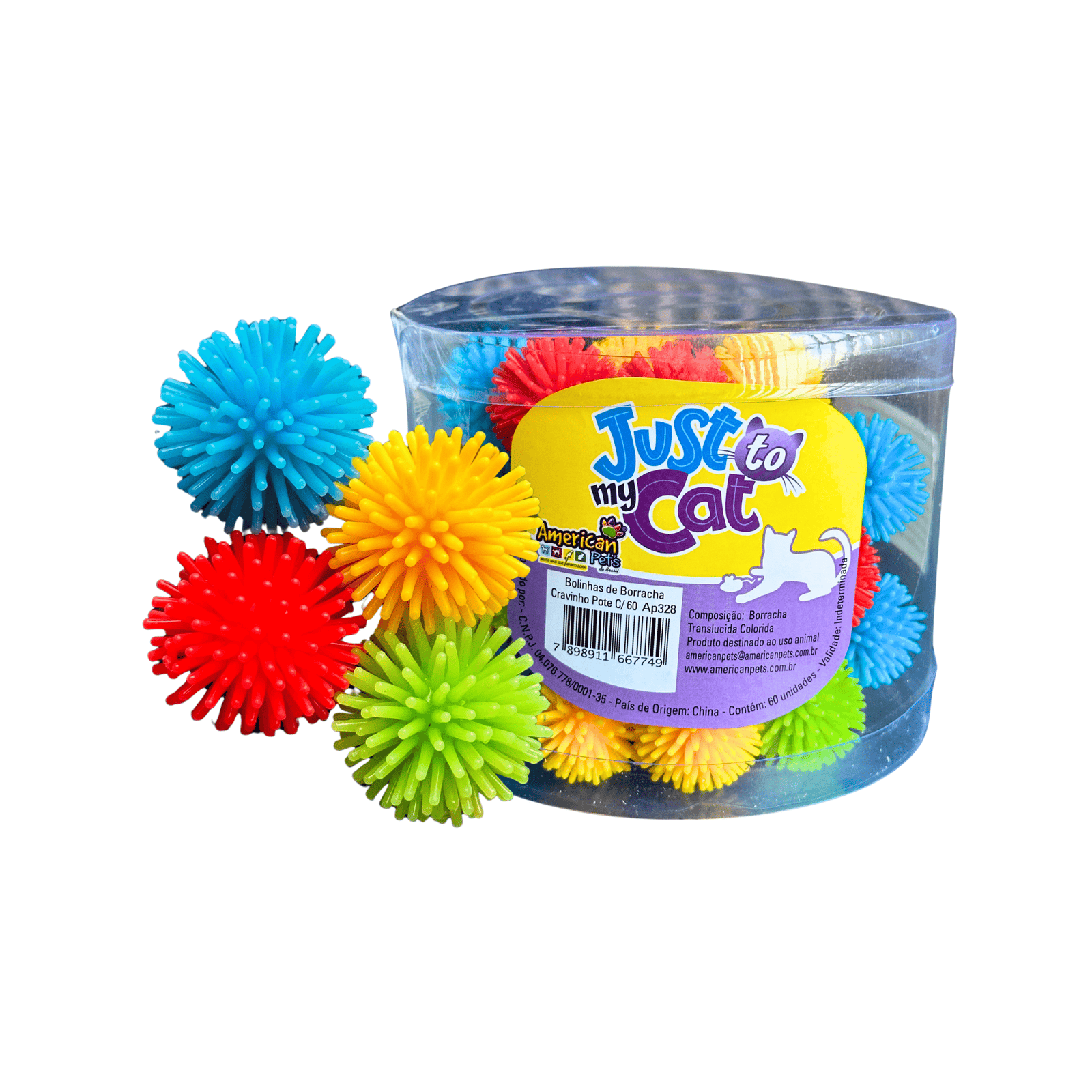 Brinquedo Pote Bola Borracha Cravinho